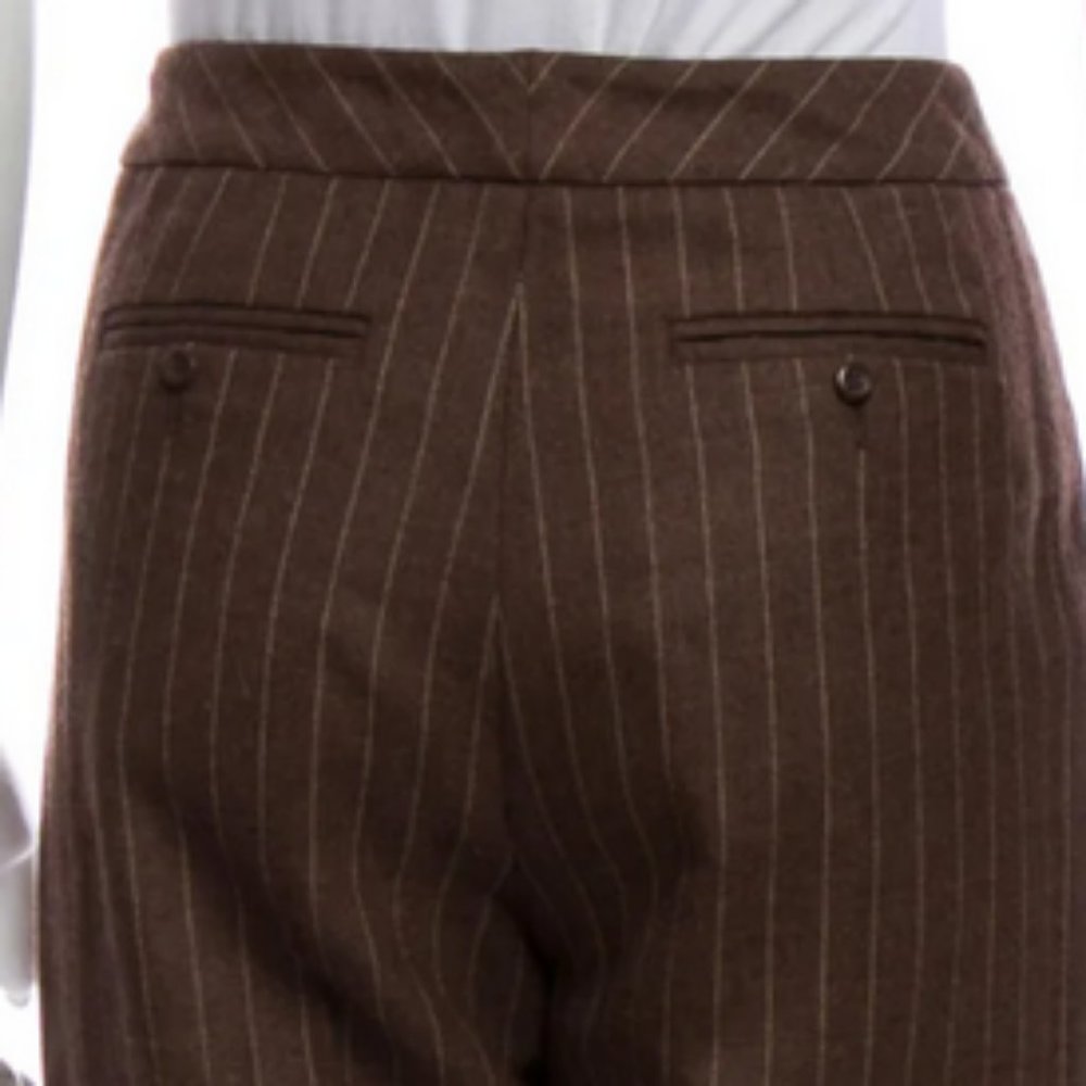 Pendleton Brown Striped 100% Virgin Wool Trousers - image 8